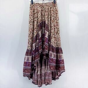 Spell & the Gypsy Love Castaway Skirt Maxi Floral Boho High Low Size 6